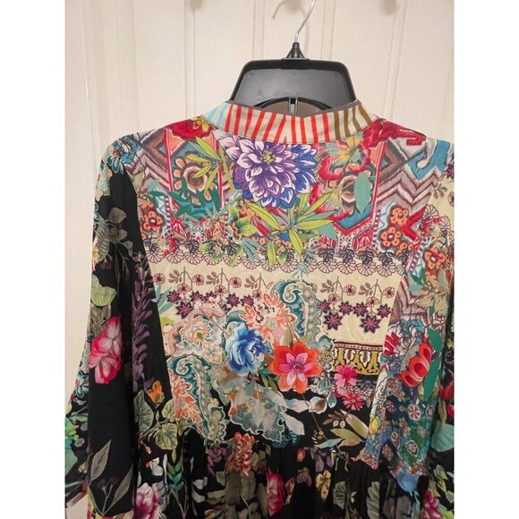 Johnny Was Floral Kimono Dress With Tassel Tie Womens Boho Style Women’s Sz L wi - Picture 11 of 16